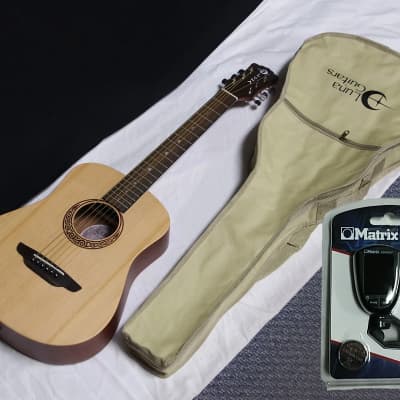 Luna Safari Muse Spruce acoustic guitar NEW - 3/4 Travel Size w/ Gig Bag + Tuner image 1