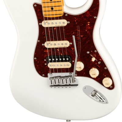 Fender American Ultra Stratocaster HSS Electric Guitar. Maple FB, Arctic Pearl image 1