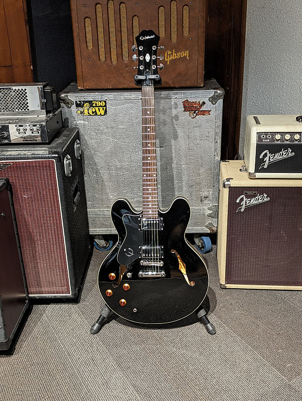 Epiphone Dot Left Handed Electric Guitar w/Case - Ebony | Reverb Epiphone Dot Left Handed Electric Guitar w/Case - Ebony | Reverb