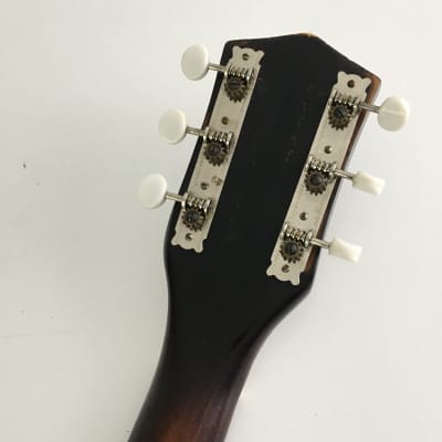 1960s Vintage Burst Solid Woods Silvertone Kay Acoustic Guitar Lacquer Finish Tortoise Binding HSC image 12