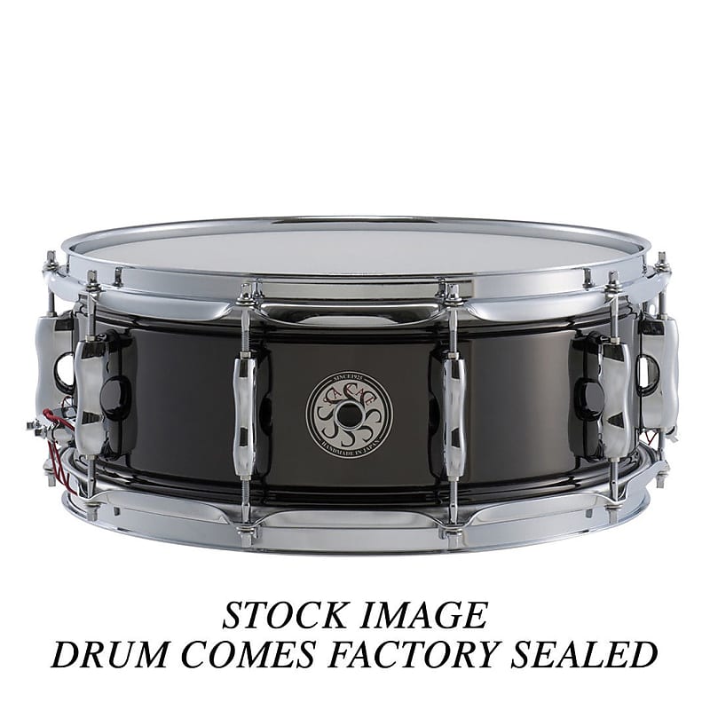 New/Sealed Sakae SDM1455BR Black Nickel Over Brass Snare Drum Made in Japan