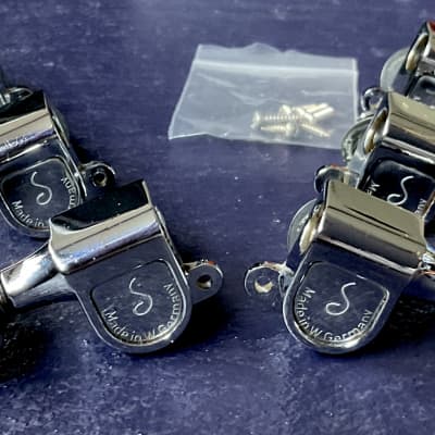 VINTAGE SCHALLER TUNERS - 70'S - CHROME 3+3 MADE IN WEST GERMANY - EXCELLENT COND - AS USED BY GIBSON image 1