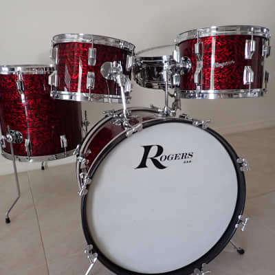 Rogers 5 pc Holiday Drum Kit 1966 Red Onyx image 19