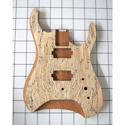 Halo MERUS 6-string Headless Guitar DIY Kit Mahogany Body Spalted Maple Cap Ziricote Neck Bild 1