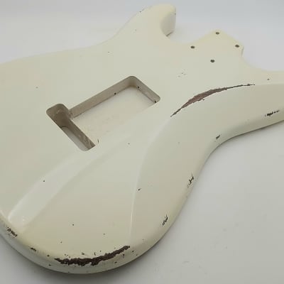 4lbs 2oz Nitro Lacquer Aged Relic Olympic White S-Style Vintage Custom Guitar Body image 9