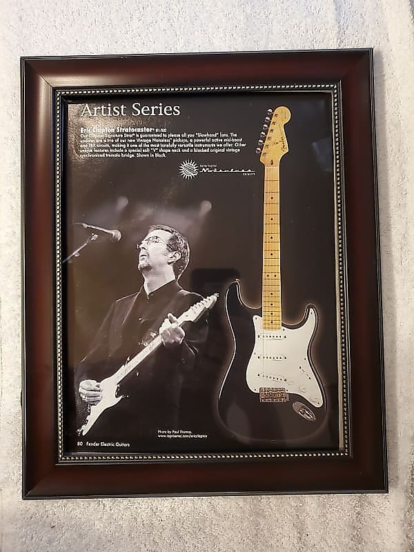 1990's Fender Guitars Color Promotional Ad Framed Eric | Reverb