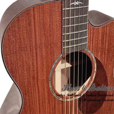 Huss & Dalton OM-C Custom Sinker Redwood & East Indian Rosewood handcrafted cutaway acoustic guitar image 8