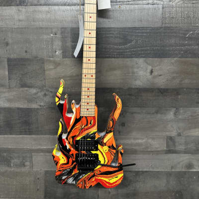 Funk guitars Flame swirl guitar with case! Brand New 2023 image 2