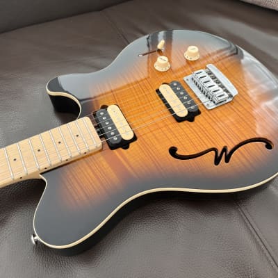 Ernie Ball Music Man Axis Super Sport Semi-Hollow HH Hardtail with Maple Fretboard 2010s - Tobacco Burst image 5