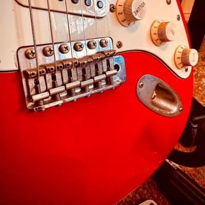 Haar Trad S Stratocaster 2018 - Fiesta Red Light Aged - Kloppmann Real 65 Set image 6