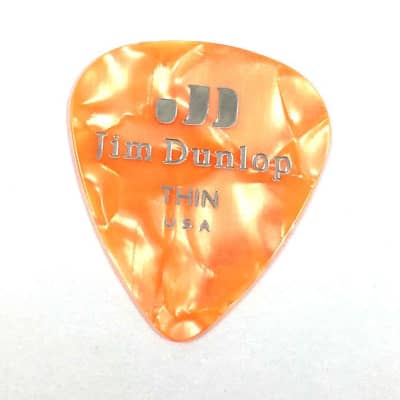 Dunlop Guitar Picks  12 Pack  Celluloid  Orange Pearloid  Thin .50mm image 2