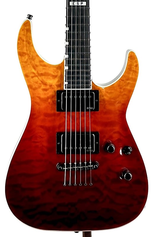 ESP E-II Horizon NT Quilt Top Electric Guitar - Tiger Eye Amber Fade Ser#: ES7350243 image 1