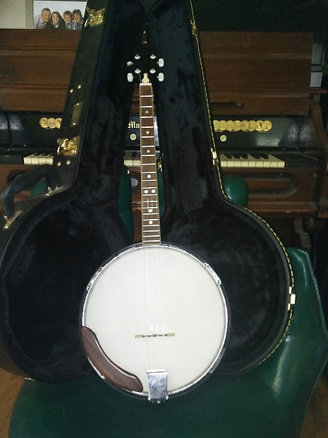 Vintage late 1960 s early 1970 s Aria Tempo 19 Fret Tenor Resonator Banjo Hardcase Reverb