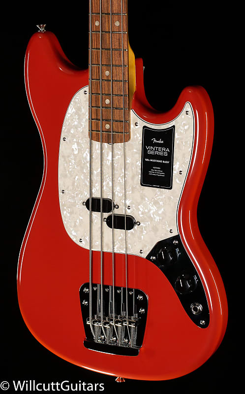 Fender Vintera '60s Mustang Bass Pau Ferro Fingerboard Fiesta Red (264) image 1