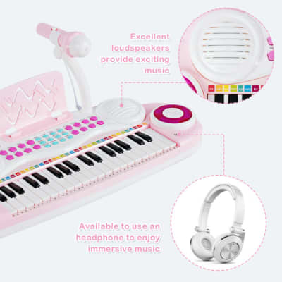 Other Multifunctional 37 Electric Keyboard Piano with Microphone 2023 - Light Pink image 4