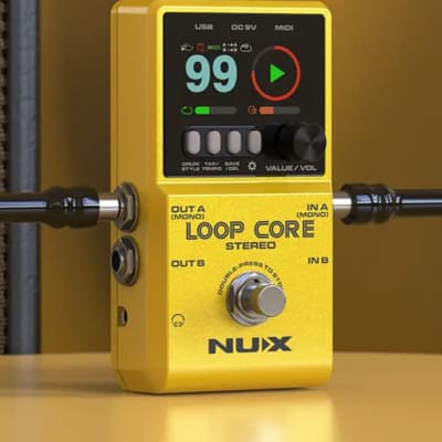 NuX Loop Core Stereo Looper Pedal  Guitar Bass 2023 - Yellow. New! image 6