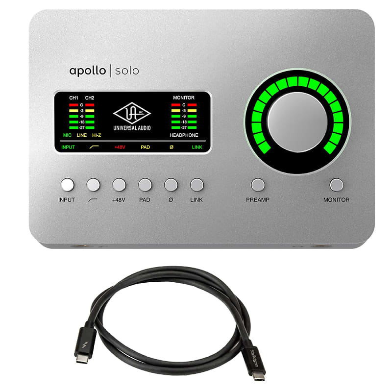 Universal Audio Apollo Solo Thunderbolt 3 Heritage Edition + Thunderbolt 3 Cable image 1