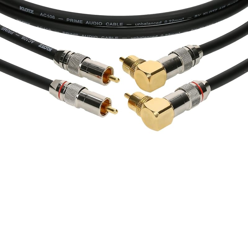 Klotz ALPA015 câble 2 x RCA mâle droit - 2x RCA mâle coudé 1,5 m