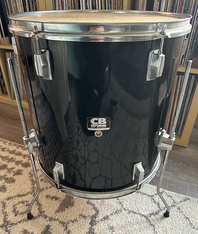 C B MX series 16x16” floor Tom with legs 1990’s - Black wrap | Reverb