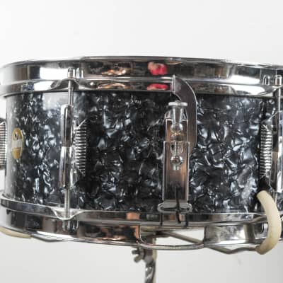 1970s Beverley Black Diamond Pearl Drum Set image 3