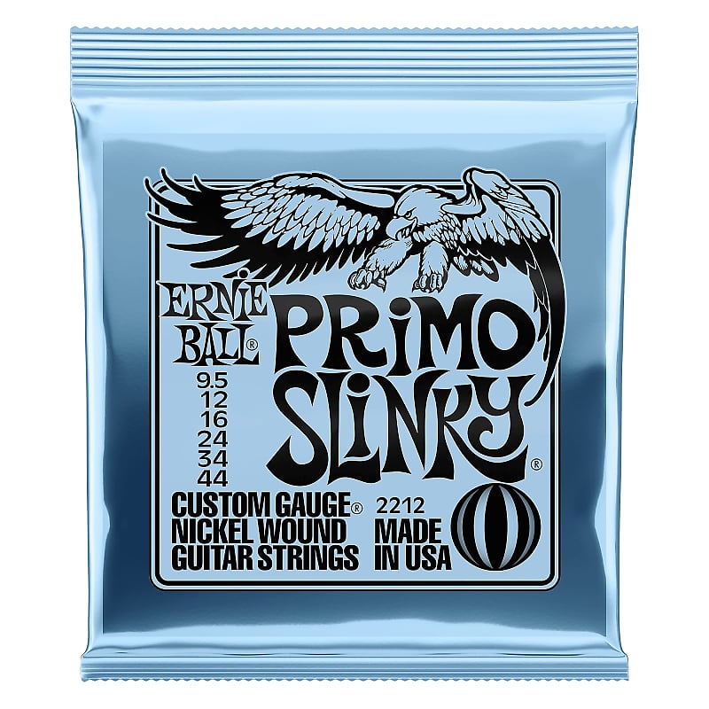 Ernie Ball P02212 Primo Slinky Nickel Wound Electric Guitar Strings (9.5-44) image 1