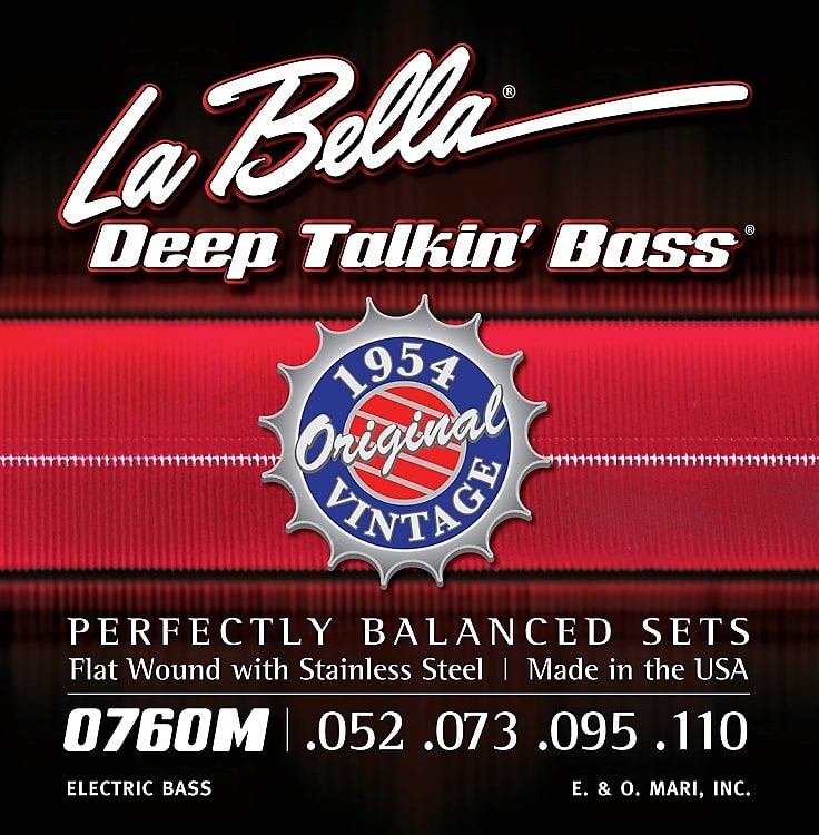 La Bella 0760M Deep Talkin' Bass 1954 Original Style Flatwound Bass Guitar Strings - .052-.110 Standard image 1