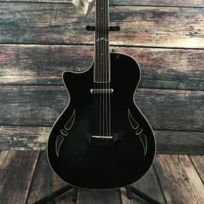 Crafter Left Handed SA Hybrid Electric/Acoustic Guitar- Trans Black - Includes a Hard Shell Case Bild 1