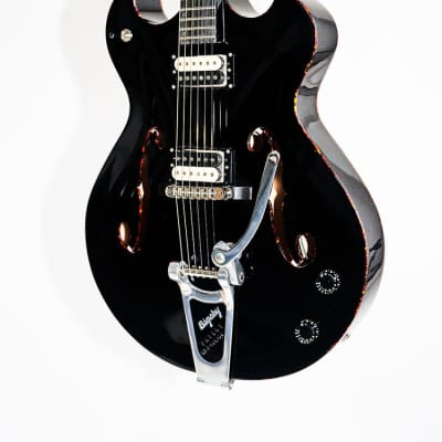 UKDC - Blast Cult Hollow Body Electric Guitar - Gloss Black image 5