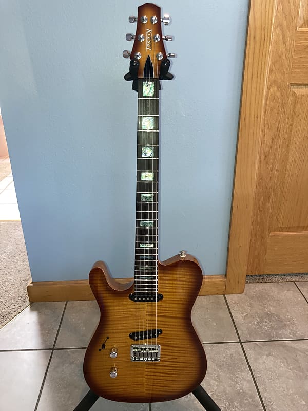LEFT HANDED USA Kiesel/Carvin TL60 Deep Flame Walnut Honey Reverb