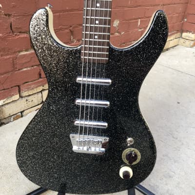 Danelectro Hodad Baritone Guitar Bass VI Black Gold Flake Mosrite Style for sale