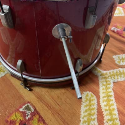 Leedy & Ludwig 14 x 20 Bass Drum 1950s Red Sparkle *No Extra Holes* image 9