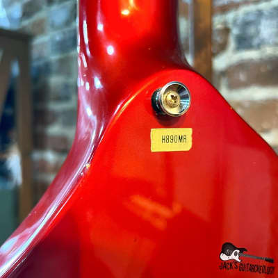 Hondo Alien Headless 4-String Bass (1980s - Metallic Red) image 15