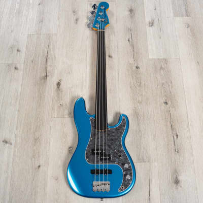 Fender Tony Franklin Fretless Precision Bass, Ebony, Lake Placid Blue image 14