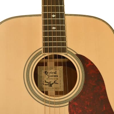 Revival  RG-24M Matte Solid Spruce Top Rosewood Dreadnought Nato Neck 6-String Acoustic Guitar image 4