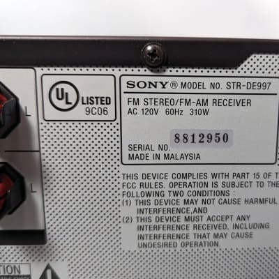 Sony STR-DE997 7.1 Channel 840 Watt Receiver - Black image 11