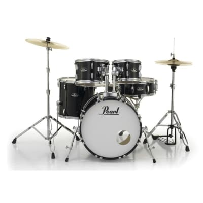 Pearl Roadshow 5pc Drum Set w/Hardware & Cymbals Jet Black image 4