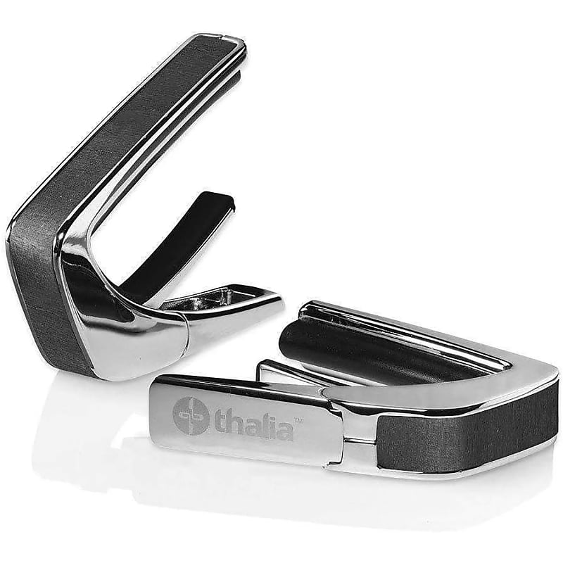 Mint Thalia Exotic Shell Collection Chrome Finish Guitar Capo, Ebony Inked Inlay image 1