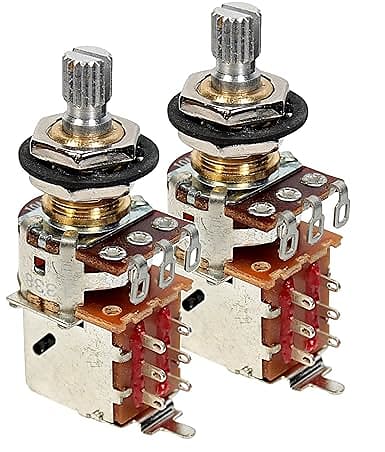 Genuine 500K (Pack of 2) Split Shaft Push-Pull Pot for Electric Guitar image 1