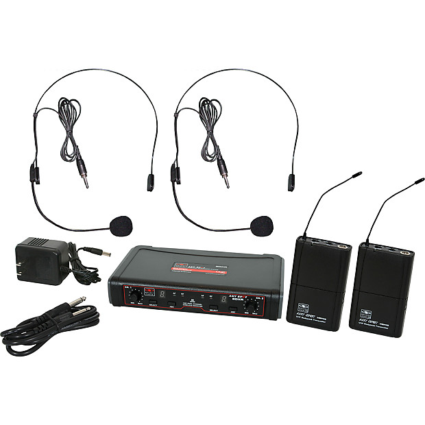Galaxy Audio EDXR/38SSN Dual Channel Wireless System with Two Headset Microphones - System N image 1