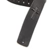 Levy's Leathers DM1SGC-BLK 2.5-inch Leather Strap with Embossed Cross,Black