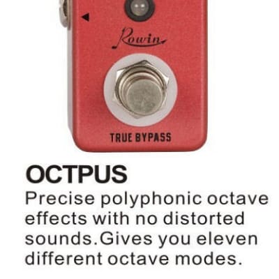 Rowin LEF-3806 Octpus Octaver Micro Effect Pedal + Fender 2”Monogrammed Strap Ships Free image 2