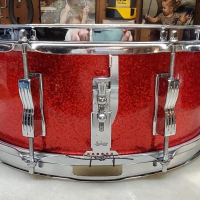 Ludwig Jazz Festival Snare Drum 1966 - Red Sparkle | Reverb