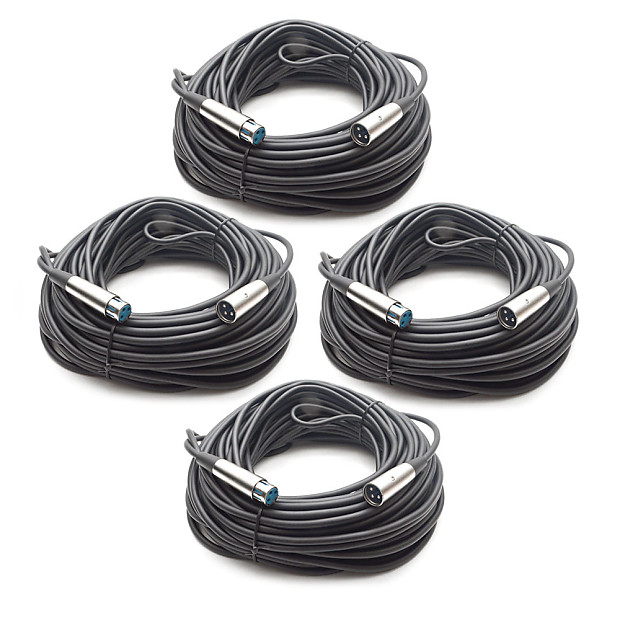 Seismic Audio SADMX100-4PACK 3-Pin XLR Male to XLR Female DMX Lighting Cable  - 100' (4-Pack) image 1