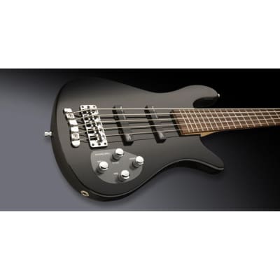 Warwick Rockbass Streamer LX 5-String Bass Guitar, Solid Black High Polish image 3