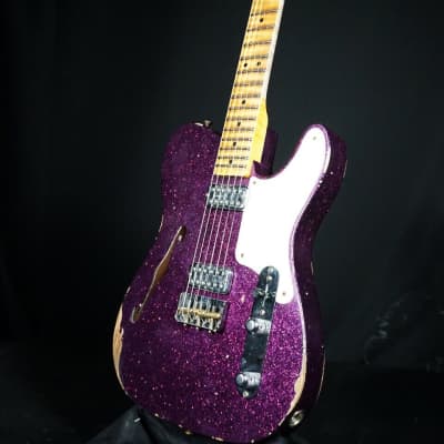 Fender Custom Caballo Tono Ligero Aged Magenta Sparkle Guitar image 4