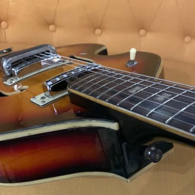 Vintage 1960s Teisco Blackjack Violin Hollowbody Electric Guitar image 12