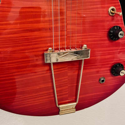 Ventura ES-335 Style  Semi Hollow Flame Maple 3 Piece Maple Neck OHSC 1973-74 - Trans Red image 9