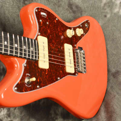 Tagima TW-61 Fiesta Red Offset Jazz Master Electric Guitar Woodstock Dual P-90 Pickups Vibratone image 6