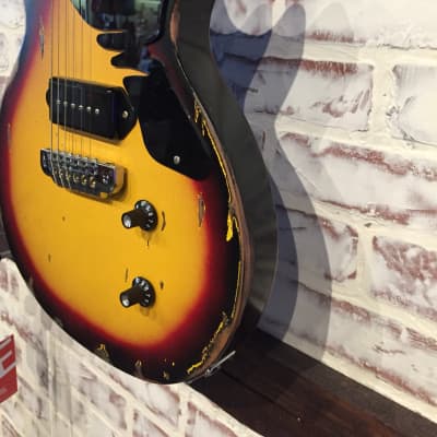 Margasa USA Custom Joker Guitar Vintage Style Heavy Relic Sunburst P90 image 3