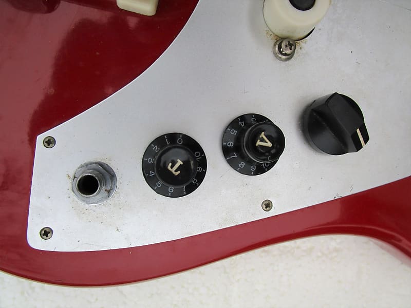 邦楽 Kent Kent Guitar, 1960's, Japan, 2 Pickup Fire Engine Red, Fresh